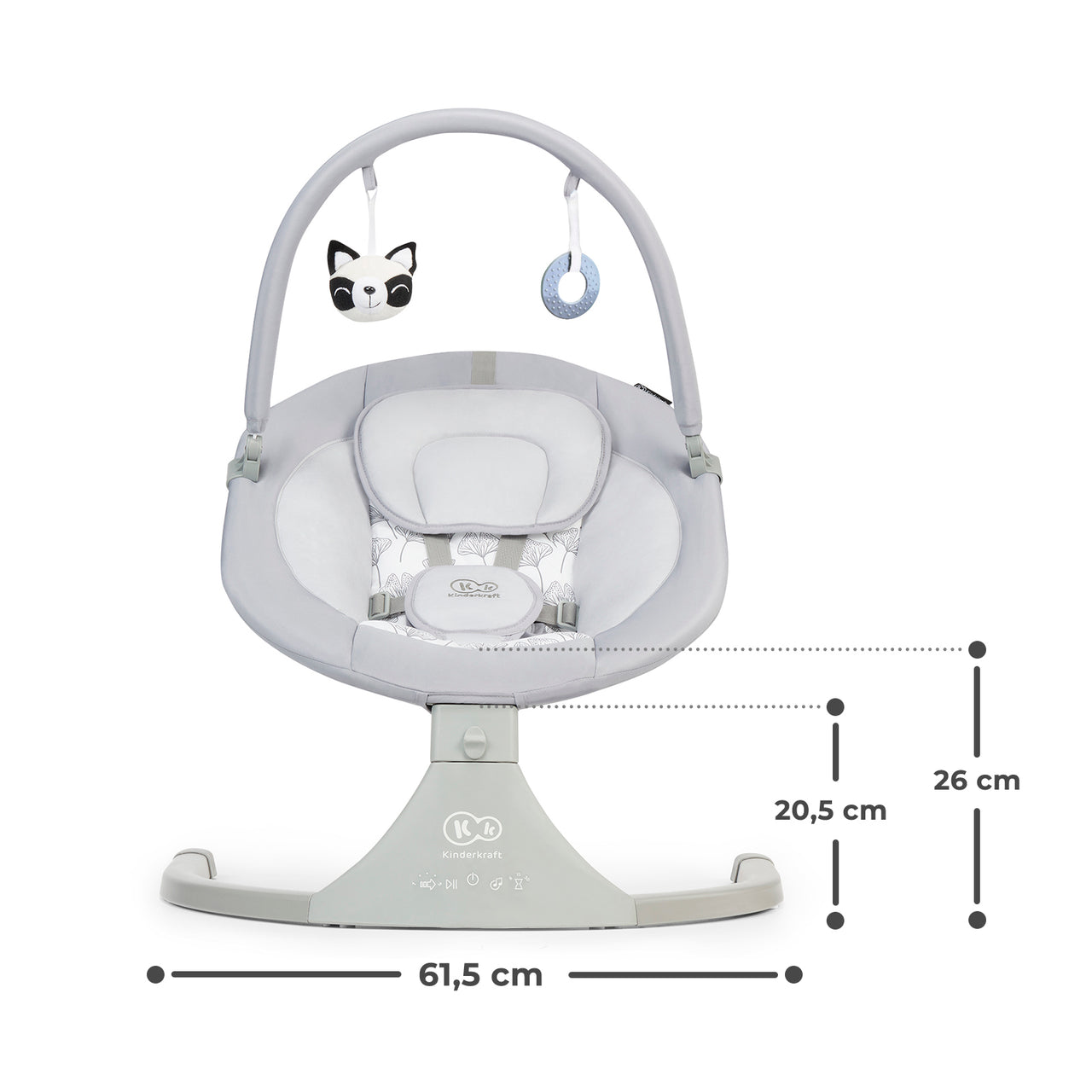 Leagan Electric Multifunctional Kinderkraft Luli, 2 In 1, Grey, 0-1 an