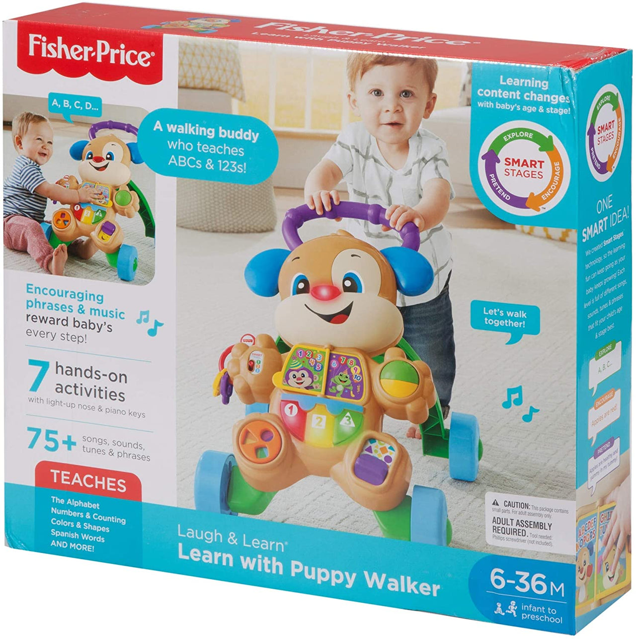 Antemergator cățelușul interactiv în limba romană, Fisher Price , 0-1 an