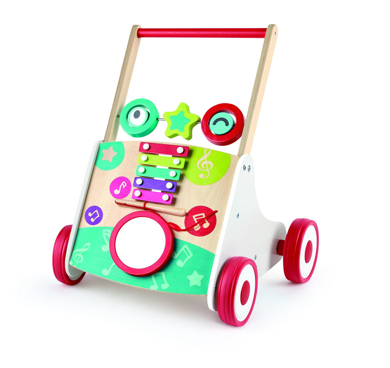 Antepremergator muzical din lemn, Hape, 0-1 an