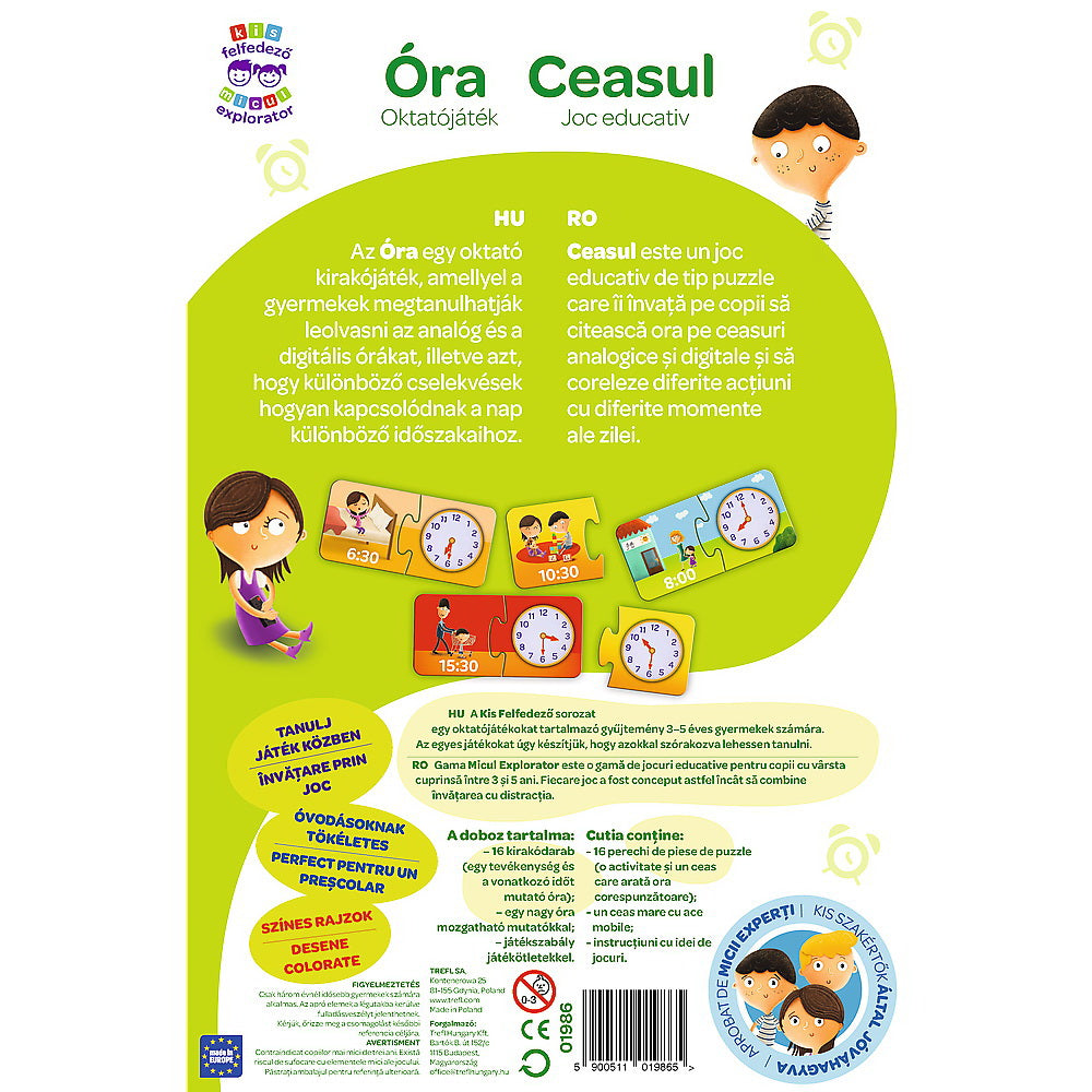 Joc Educativ Invata Ceasul, Micul Explorator, Trefl, +3 ani