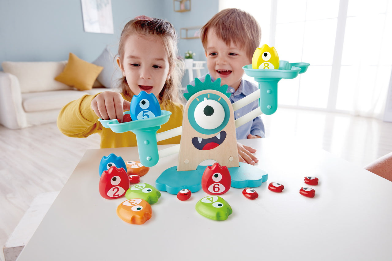 Jucarie educativă din lemn, Cântar Monstru, Hape, +3 ani