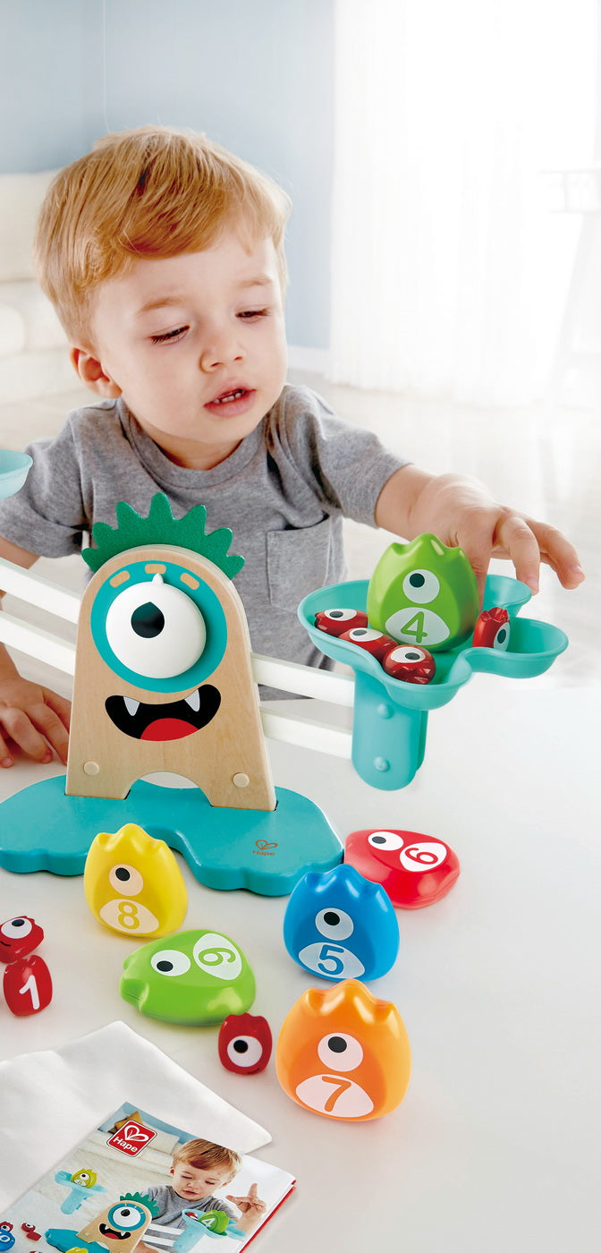 Jucarie educativă din lemn, Cântar Monstru, Hape, +3 ani