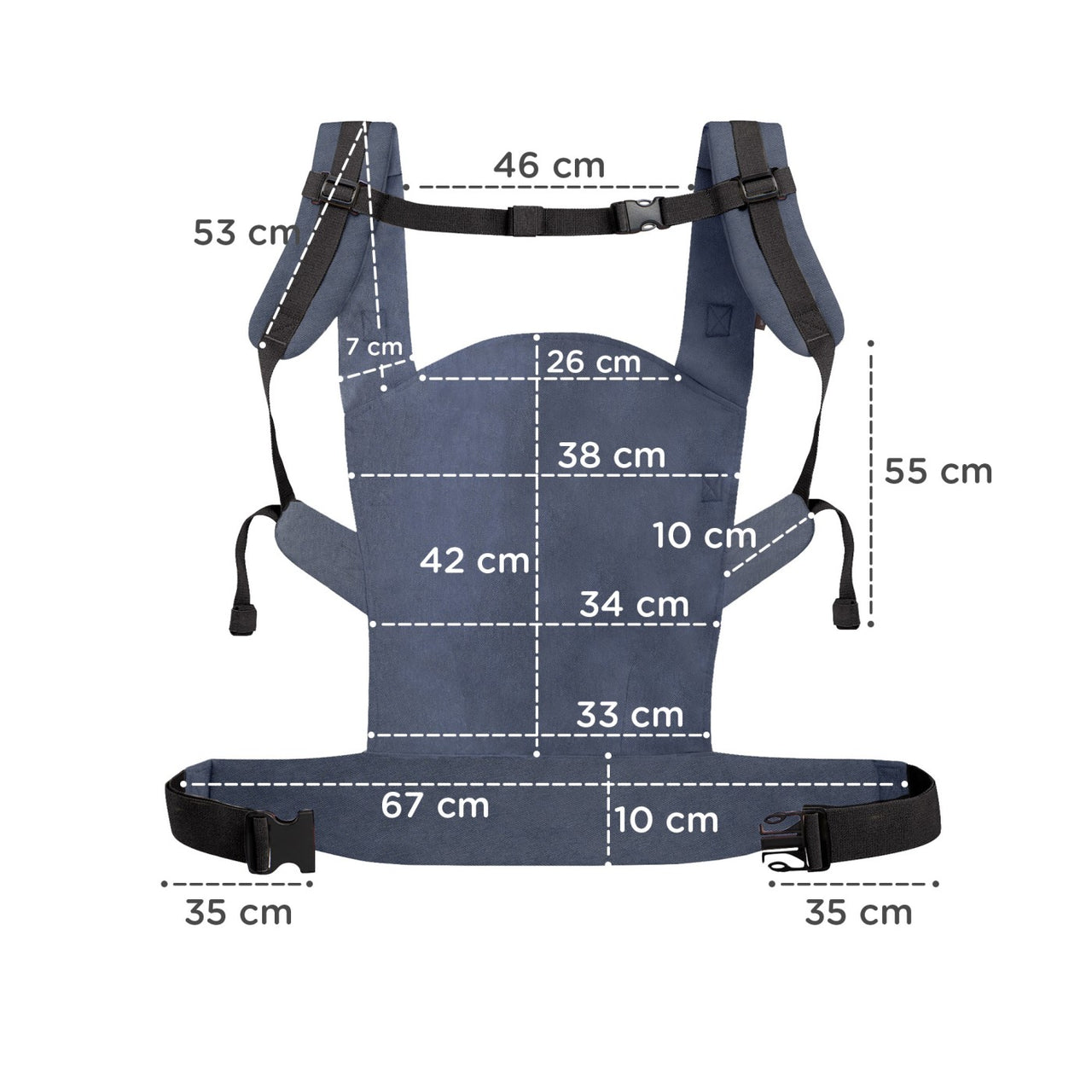 Marsupiu Ergonomic Kinderkraft Nino, Pana La 20 Kg, Confetti Denim