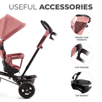 Thumbnail for Tricicleta Copii Kinderkraft Aveo, Rose Pink, +1 an