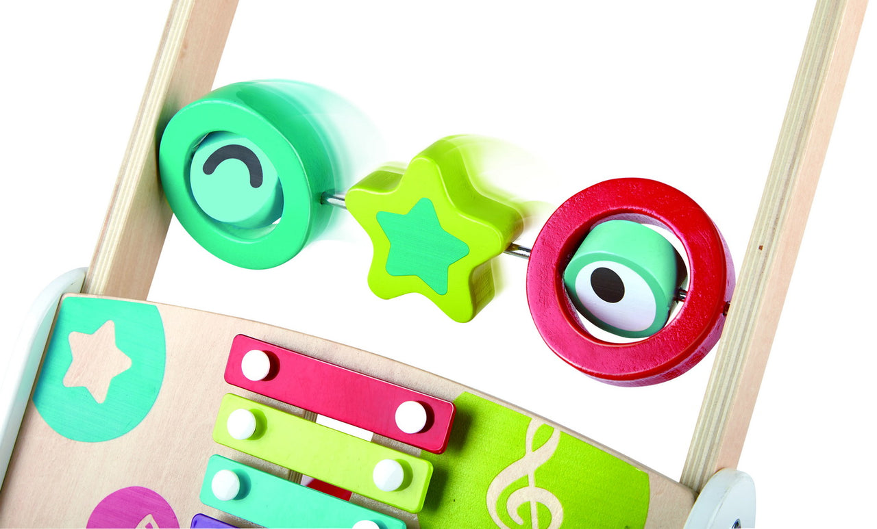 Antepremergator muzical din lemn, Hape, 0-1 an