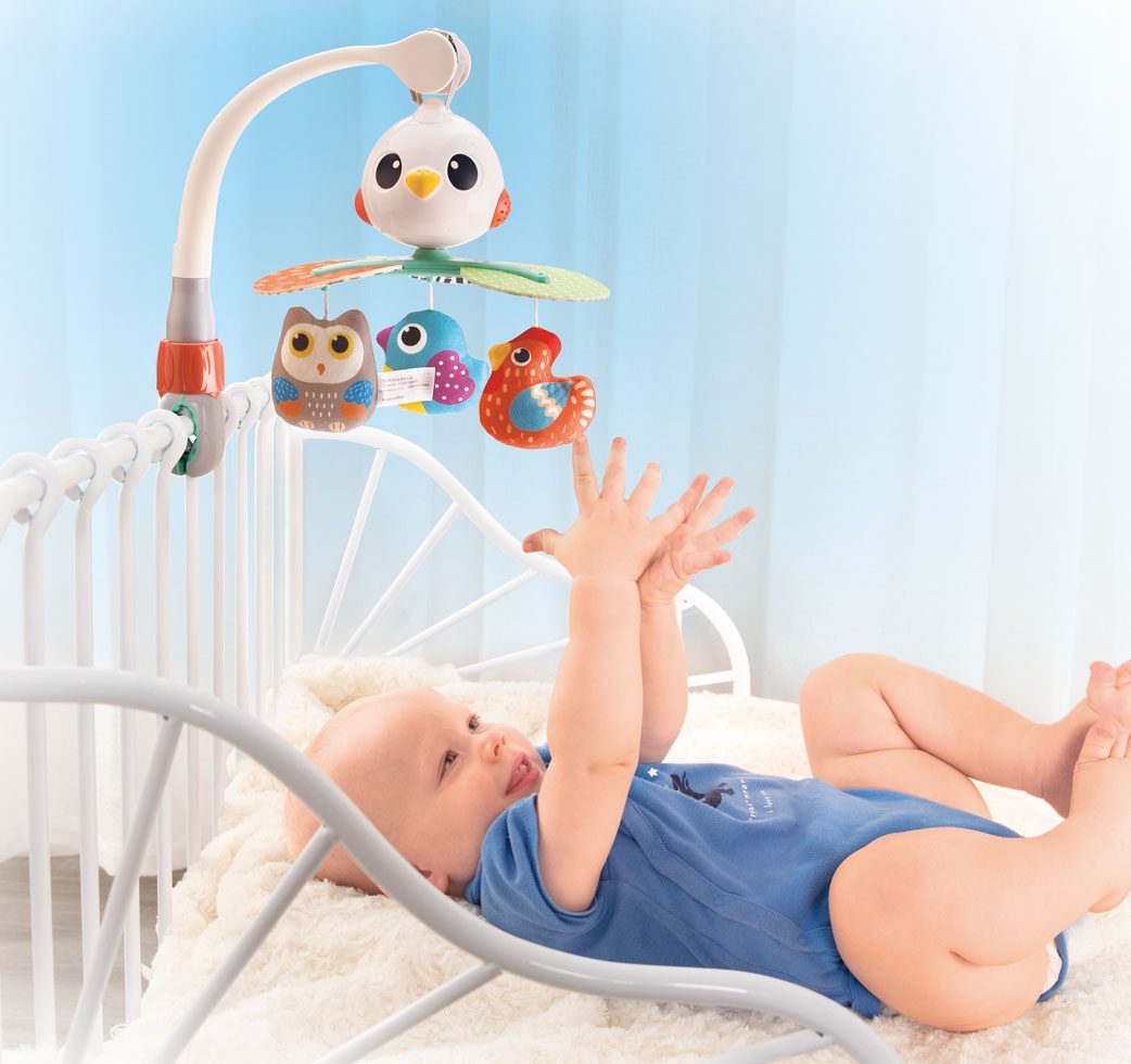 Carusel cu păsări de pluș pentru patul bebelușilor, Hola Toys, 0-1 an