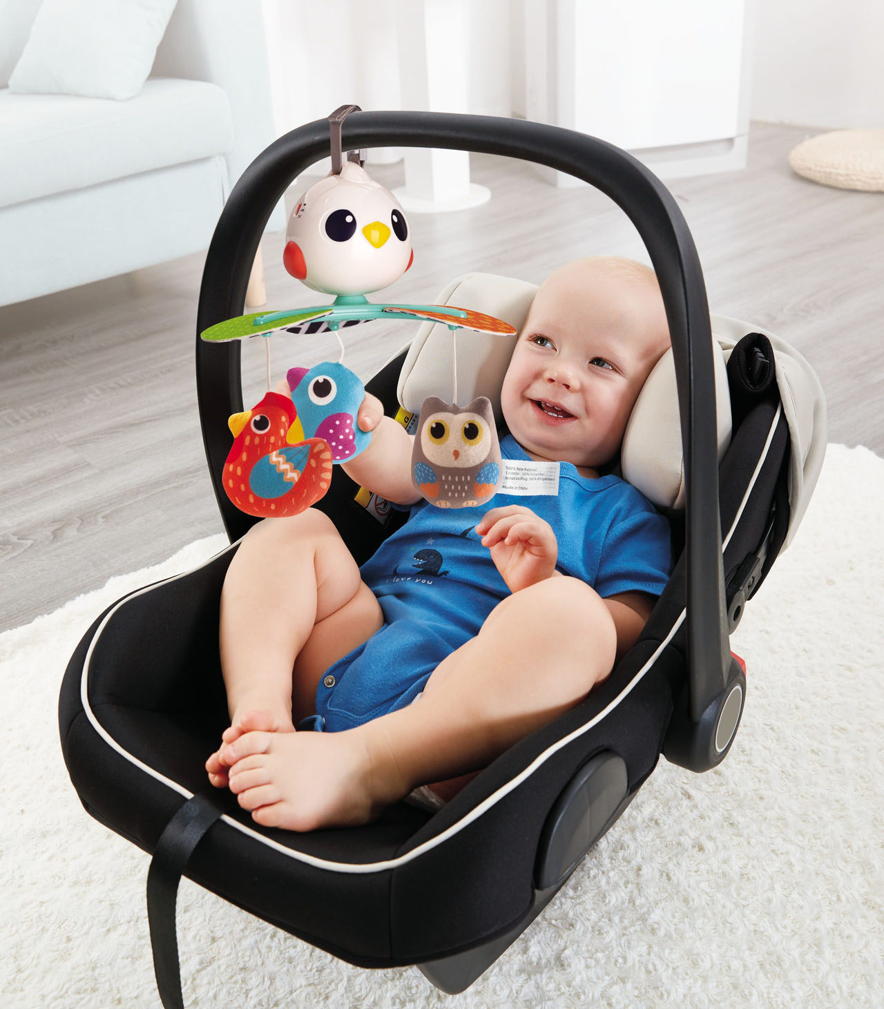 Carusel cu păsări de pluș pentru patul bebelușilor, Hola Toys, 0-1 an